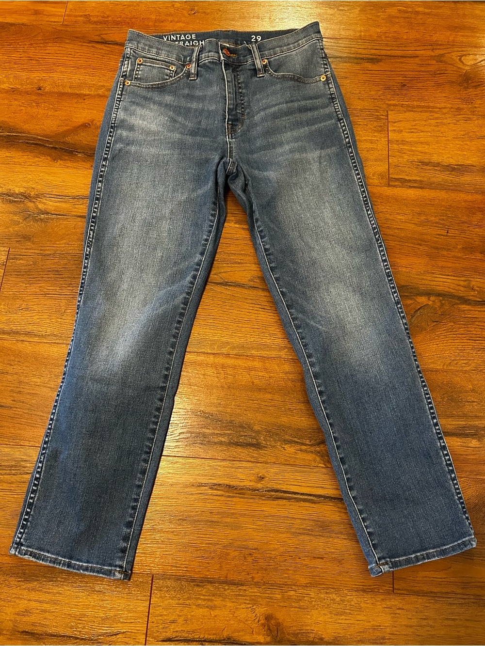 J. Crew Reimagined Women’s 29 Vintage Slim Straight Denim Jeans Faded Blue Wash